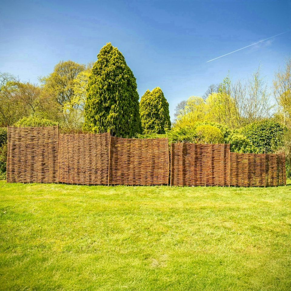 image 1 of Willow Hurdle Fence Panel Premium Weave Woven Screening 6ft x 4ft 6in