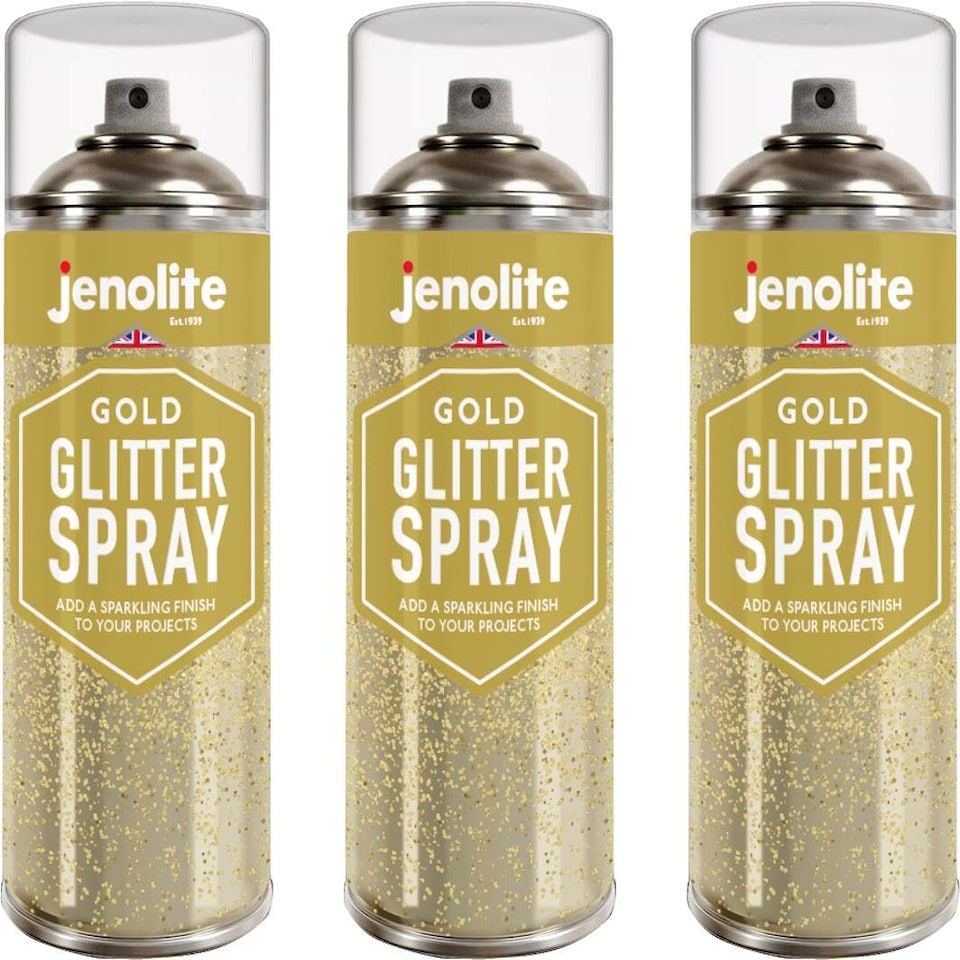 image 1 of Jenolite Clear Glitter Spray Sealant - Gold - 400ml - 3-Pack