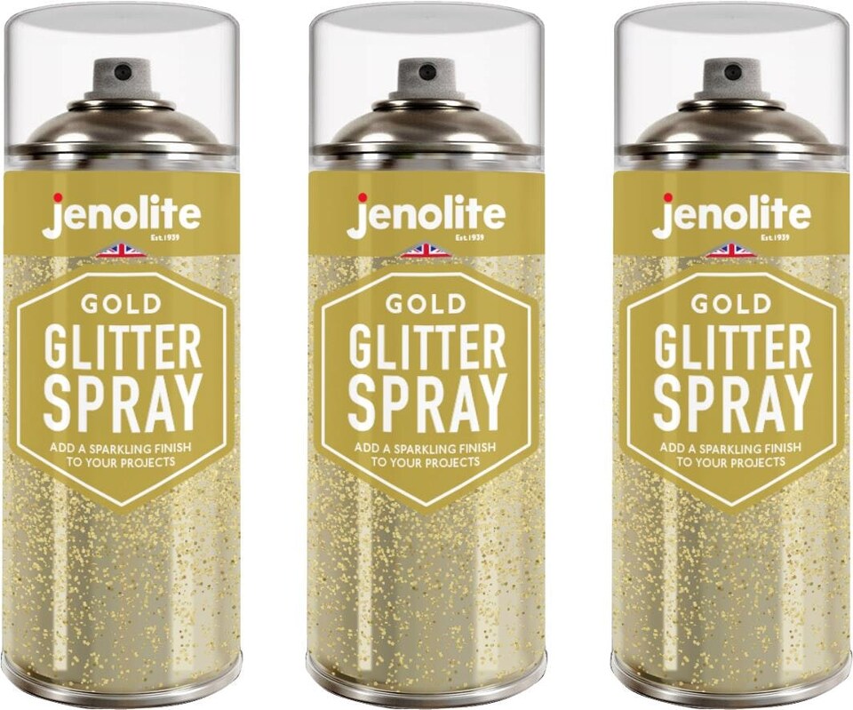 image 1 of Jenolite Clear Glitter Spray Sealant - Gold - 400ml - 3-Pack