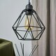 image 2 of ValueLights Casco Matte Black Pendant Light with Black Tapered Shade and E27 Pear LED 4W Warm White 2700K Bulb