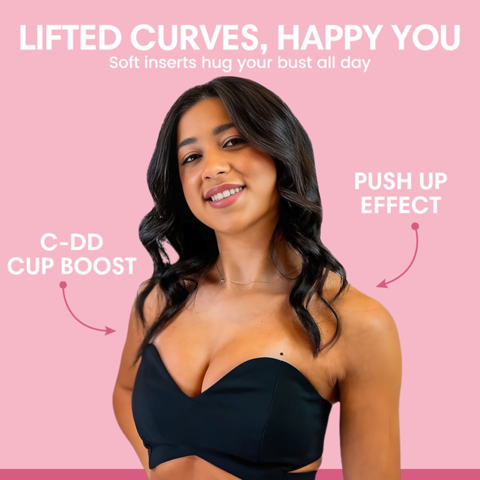 image 1 of Booby Tape C-DD Breast Cup Boost, Double Sided Adhesive Push Up Inserts for Fuller Bust, Provides All-Day Support and Comfortable Wear, Waterproof and Reusable, Lifts Up to 1 Cup Size