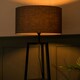 image 1 of ValueLights Hiru Black 3 Tier Shelf Floor Lamp With Charcoal Shade Grey