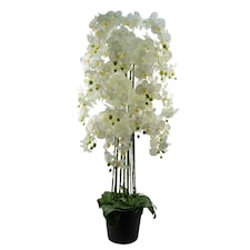 Giant White Orchid Plant Artificial 189 flowers REAL TOUCH Botanik