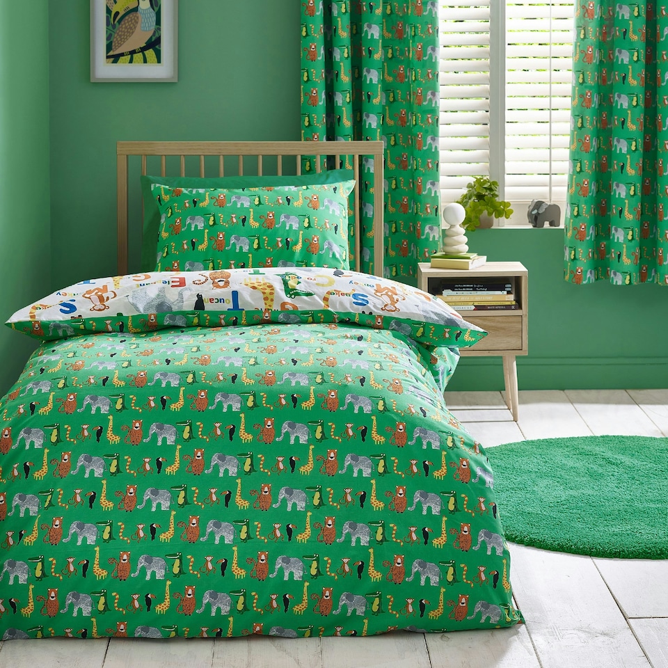 image 1 of Catherine Lansfield Animal Magic Reversible Duvet Cover Set Natural Cream | Natural | Single