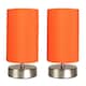 image 1 of ValueLights Francis Pair Chrome Touch Table Lamp Orange Shades