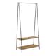 image 1 of Seaford Black Metal Clothes Rack with 2 Oak Shelves