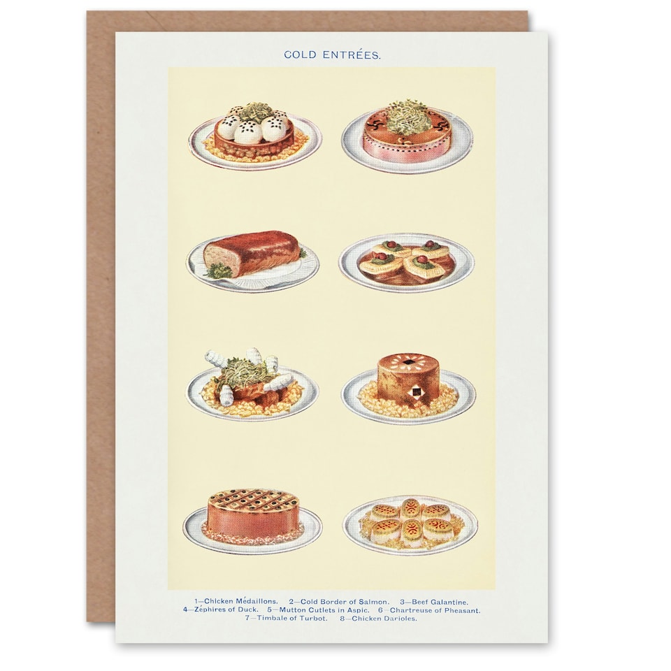 image 1 of Mrs Beeton Household Management Art Card Cold Entree Dishes