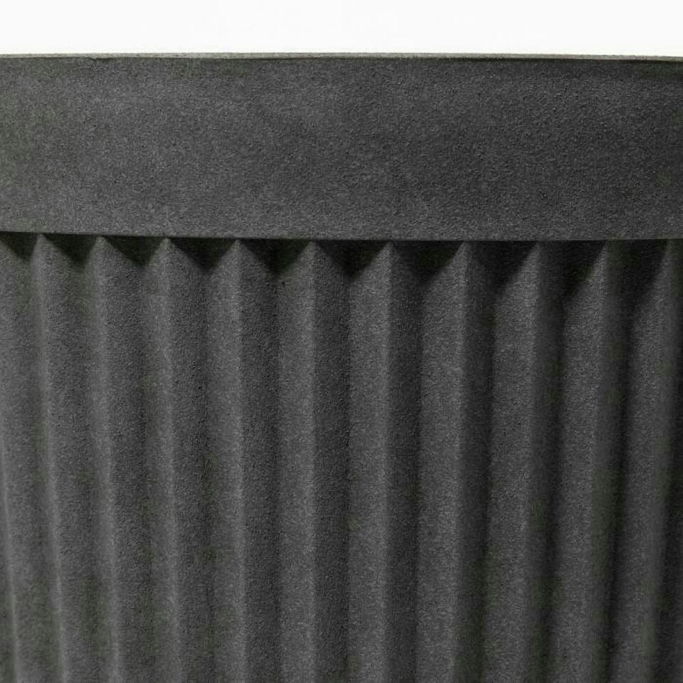 image 1 of Primrose Tall Round Grey Ribbed Textured Planter Plant Pot 60cm