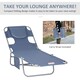 image 6 of Outsunny Chaise Lounge Portable Adjustable Backrest with Face Cavity Grey