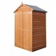 image 1 of Overlap 4 x 3 Feet Pressure Treated Apex Shed Double Door Brown