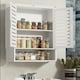 image 9 of Wooden Bathroom Wall Storage Cabinet Organiser White White