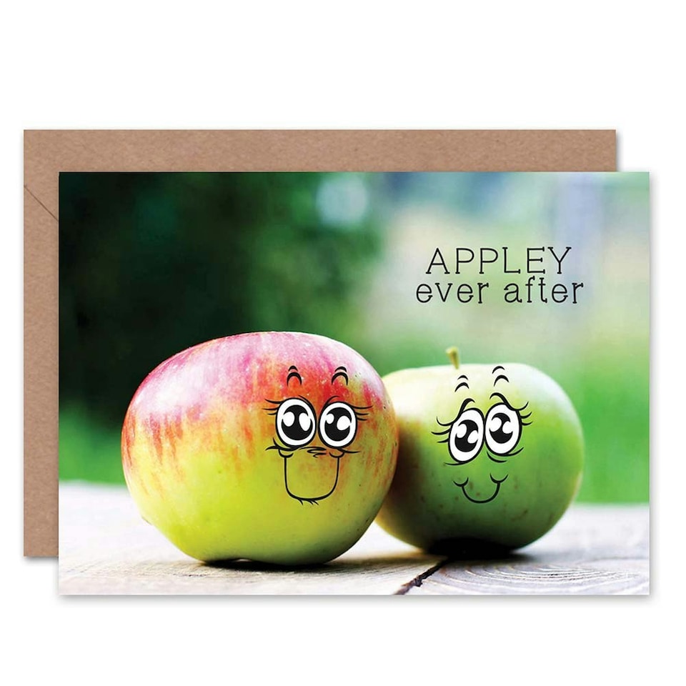 image 1 of Romance Valentine Cute Apple Love Anniversary Valentines Day Card