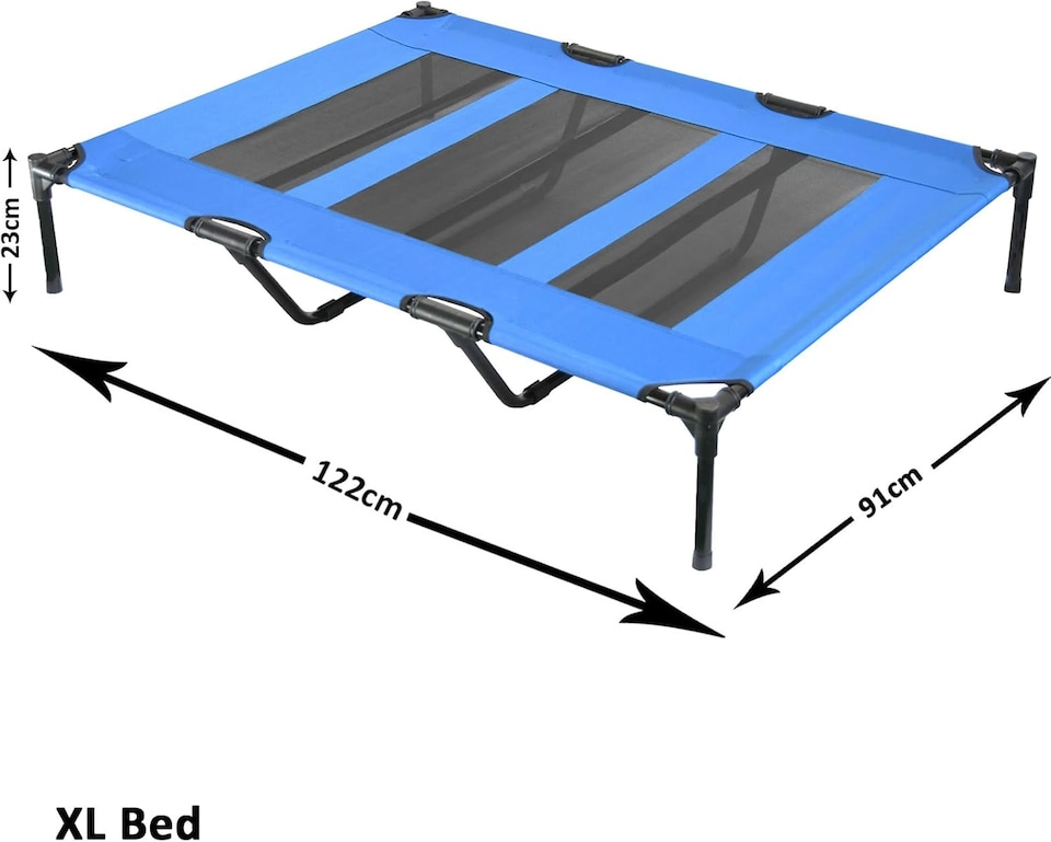 image 1 of Actiaspet Elevated Dog Bed Oxford Mesh Pet Cot Indoor or Outdoor (Blue, Extra Large)