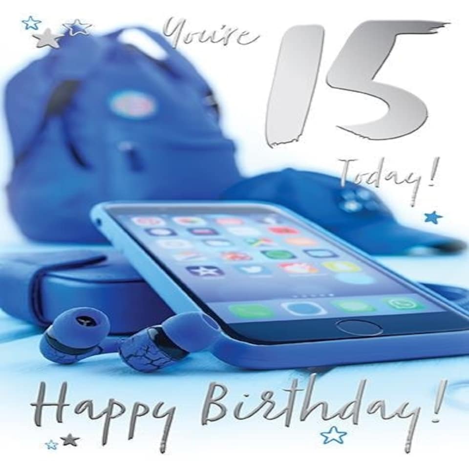 Words 'n' Wishes Age 15 Birthday Card for a Boy, Boys Birthday Card 15th Birthday, Multi-Coloured