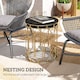 image 3 of Outsunny Round Coffee Table Set of 2, Modern Nesting Tables with Ceramic Tile Top, Small End Tables, Indoor Outdoor Side Table with Metal Frame for Living Room, Bedroom, Patio, Balcony, Black | Black | Black