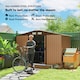 image 3 of Outsunny 9 x 6ft Metal Garden Shed, Outdoor Storage Tool House with Ventilation Slots, Foundation Kit and Lockable Double Doors, Light Brown