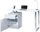 image 5 of Centurion Supports CALISTA Gloss White with Brushed Steel Legs 3-Drawer Contemporary Home Office Computer Desk | White | White | 1