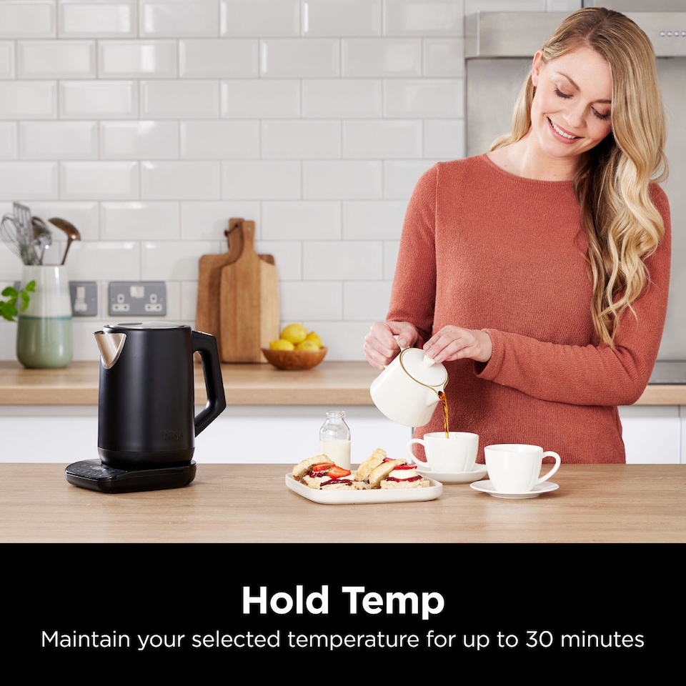 image 1 of Ninja KT200UK Perfect Temperature Kettle Black with Stainless Steel