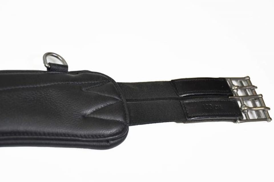 image 1 of Rhinegold Ultra Anatomical Leather Girth | Black | Colour: Black
Size: 38 Inch