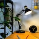 image 2 of ValueLights Monda Gloss Black Table Lamp & Bulb | Black