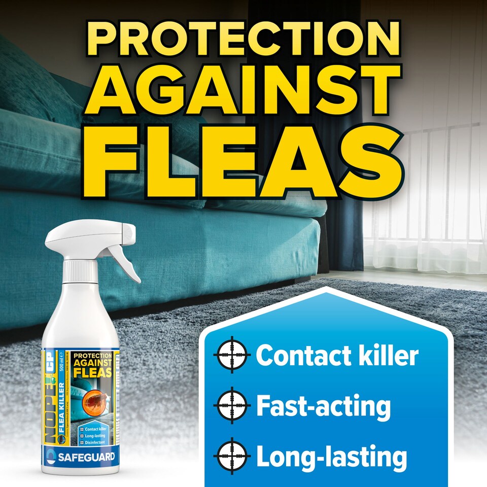 image 1 of NOPE CP Flea Spray (500ml) for The Home - Fast-Acting, Odourless & Non-Staining. Indoor & Outdoor Flea Killer