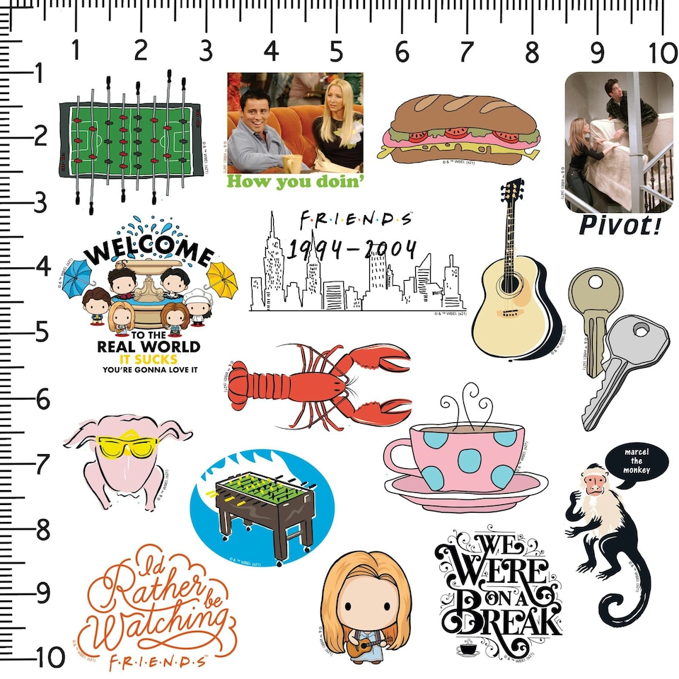 image 1 of Friends Deluxe Large Stickers (Pack of 100) - Multicoloured - One Size