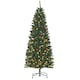 image 6 of HOMCOM 6FT Prelit Pencil Christmas Tree w/ LED Light, Berry, Xmas Decoration