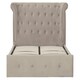 image 5 of Interiors By Premier Contemporary Mink Double Ottoman Bed, Elegant Winged Headboard Bedroom Bed, Ottoman Stud Detailed Bed