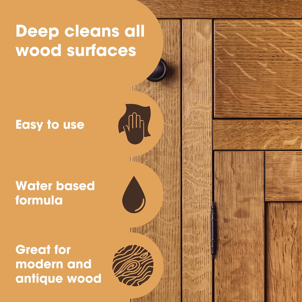 image 1 of Furniture Clinic Wood Cleaner (250ml) | Restore & Clean Wooden Floors, Furniture, Blinds, Doors, Decking and Many other Wood Surfaces - Easily Remove Wax & Polish Build up, Grease and Grime