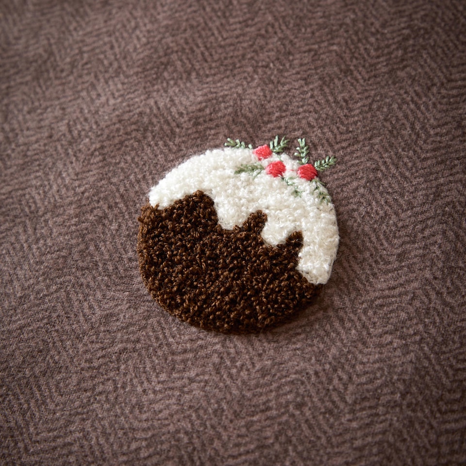 image 1 of Furn Christmas Pudding 100% Cotton Tufted Duvet Cover Set, Chocolate, Super King