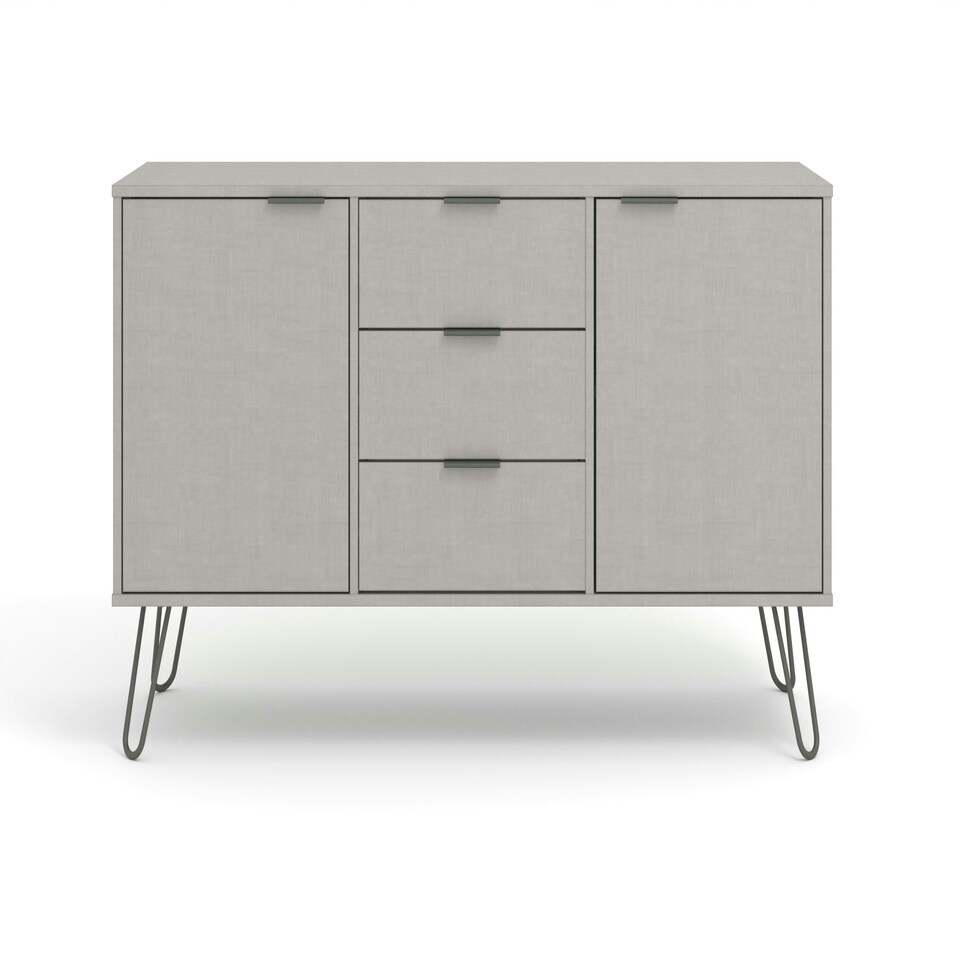 image 1 of Core Products Augusta Grey Medium Sideboard with 2 Doors, 3 Drawers W130.6cm x H73.6cm x D43.0cm Grey