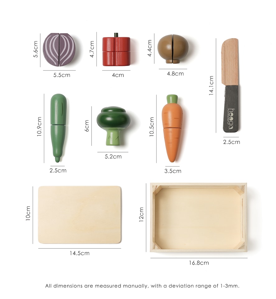 image 1 of Hooga Playroom Cutting Play Food - Role Play Wooden Vegetables