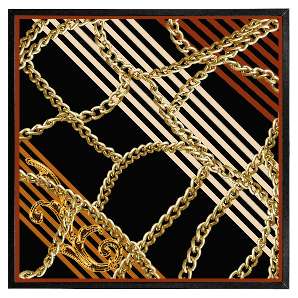 image 1 of Chains & stripes (Picutre Frame) Brown | Oak | XS