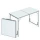 image 1 of Outsunny 4FT Garden Outdoor Camping Table Portable Folding Picnic Table Aluminium Frame with Adjustable Height 120L x 60W x 70H cm