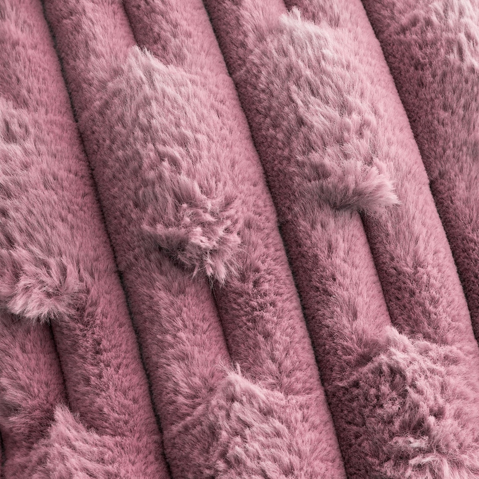 image 1 of Bianca So Soft Carved Faux Fur Blanket Throw | Pink