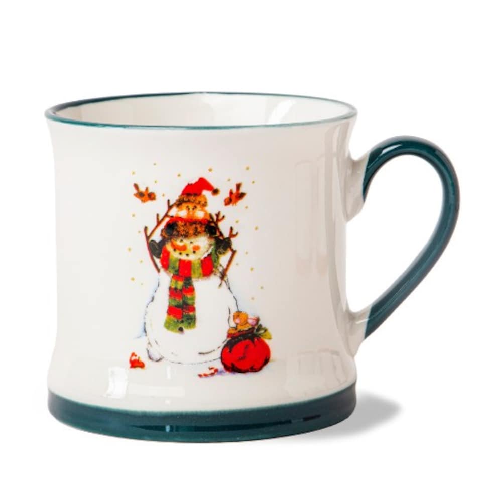 image 1 of Festive Snowman Ceramic Mug 340ml | White | Antler Snowman Fun | 340ml | 1