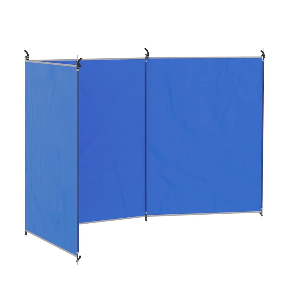 image 1 of Outsunny Camping Windbreak Portable Wind Blocker Privacy Wall, 4.5m x 1.5m | Blue