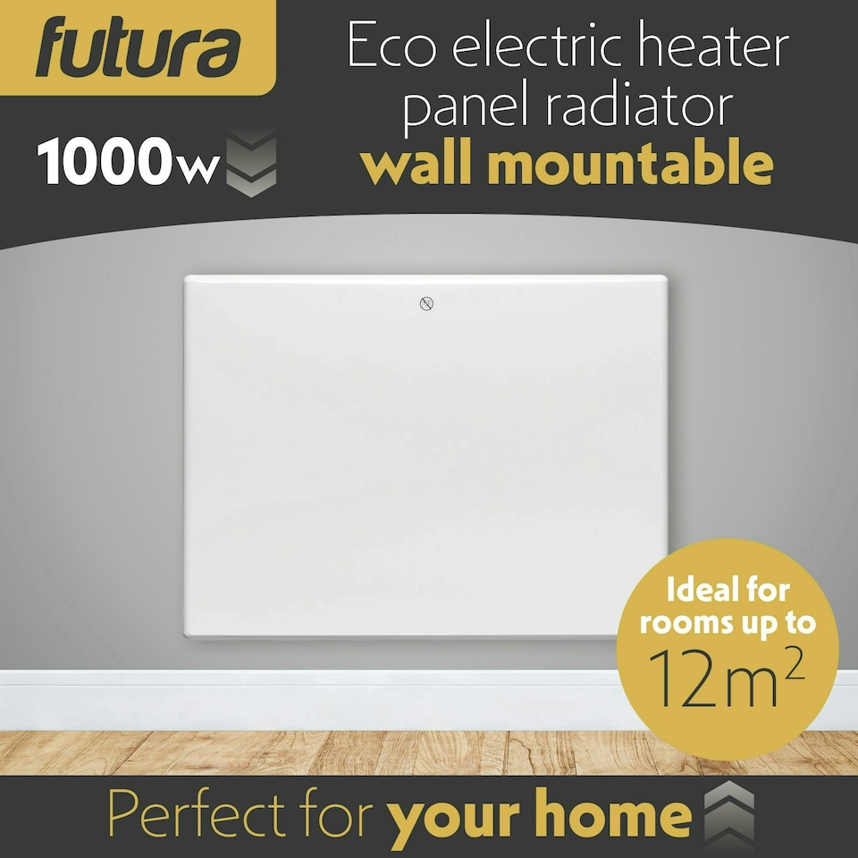 image 1 of Futura 1000W Electric Panel Wall Radiator Heater White
