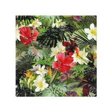 Tropical Foliage Splash Back | White