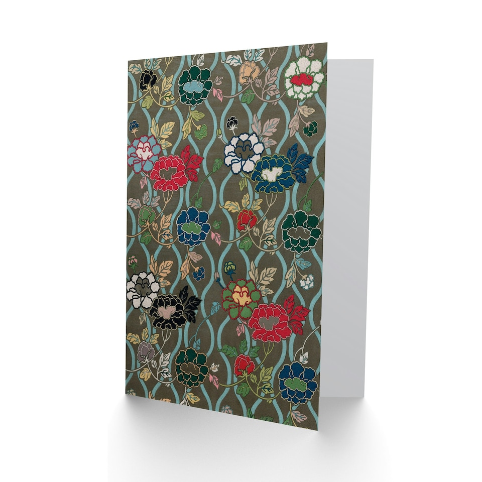 image 1 of G A Audsley Art Card Vintage Japanese Floral Pattern