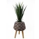 image 2 of 36cm x 26cm Rope Effect Composite Large Planter | Brown