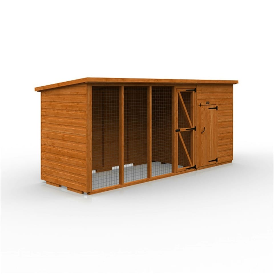 image 1 of 4ft x 4ft (1150mm x 1150mm) Horsforth Shiplap Animal House & 8ft Run(12mm Tongue and Groove Floor and Roof)