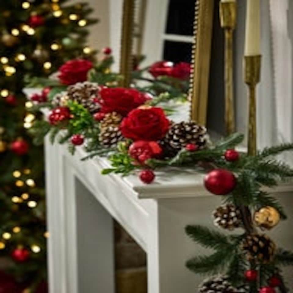 image 1 of Brockham Rose Garland - 180cm/270cm