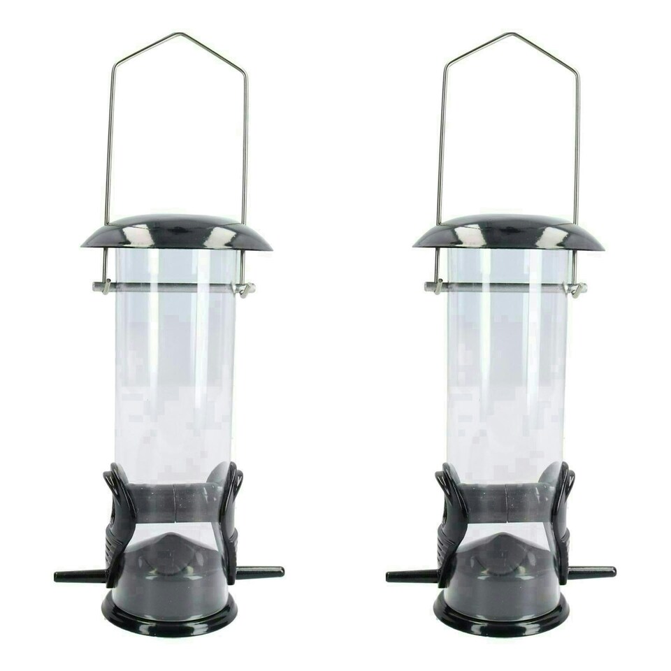 image 1 of 2PK Small Deluxe Bird Feeder Seed Holder Hanging Feeding Station For Wild Birds
