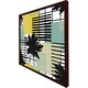 image 1 of Geometric shape & leaf print in yellow & green (Picture Frame) Brown | XL
