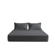 Microfibre Soft Touch Fitted Sheet 40cm Extra Deep Skirt Plain Dyed Bed Linen Grey | Grey | Double