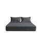 image 1 of Microfibre Soft Touch Fitted Sheet 40cm Extra Deep Skirt Plain Dyed Bed Linen Grey | Grey | Double