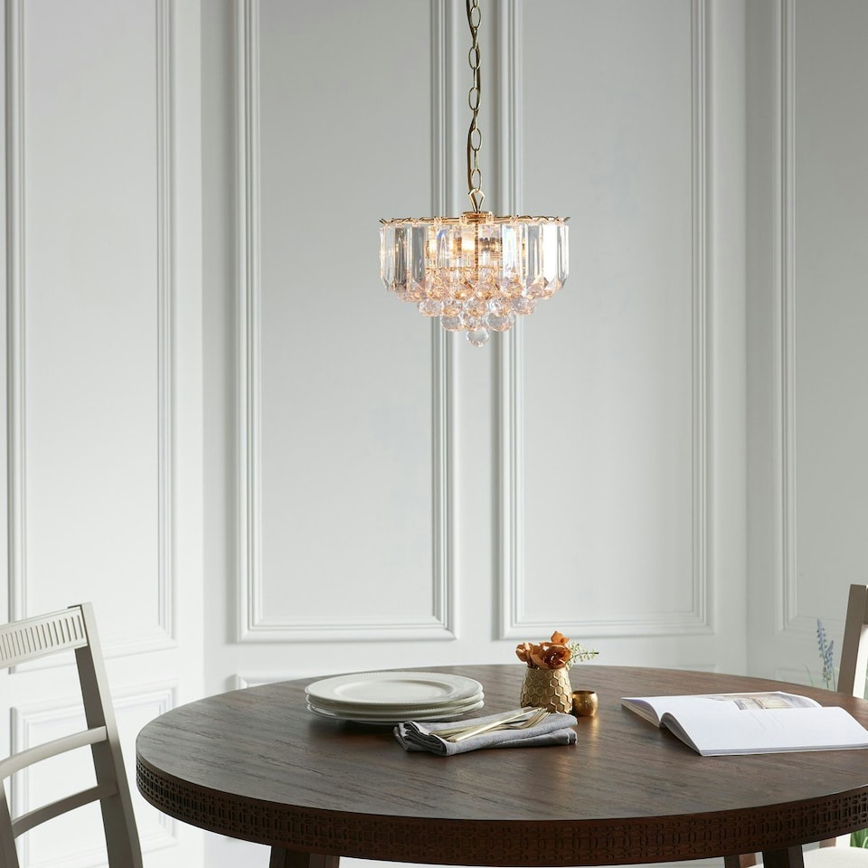 image 1 of Fargo 3 Light Ceiling Pendant Acrylic, Brass, E14