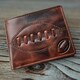 image 10 of SPORTGIFTZ - Buffalo Leather Rugby Wallet | RFID Protection | 7 Card Slots | Coin Pouch & ID Holder | Rugby Fan Accessory | Multicoloured, 10cm x 8cm, Leather Brown