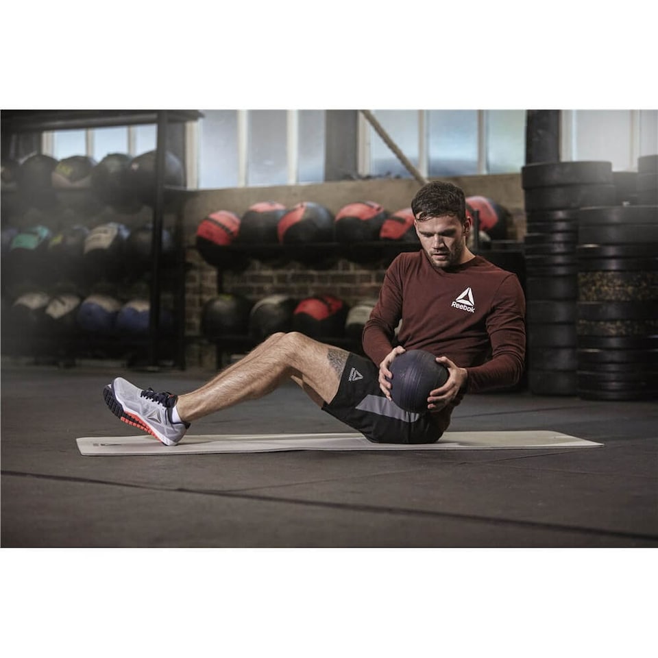 image 1 of Reebok 7mm Padded Training Mat, 61 x 61 cm, Ridged Non-Slip Base. | Multi | Grey | 173 (L) x 61 (W) x 7 (H)